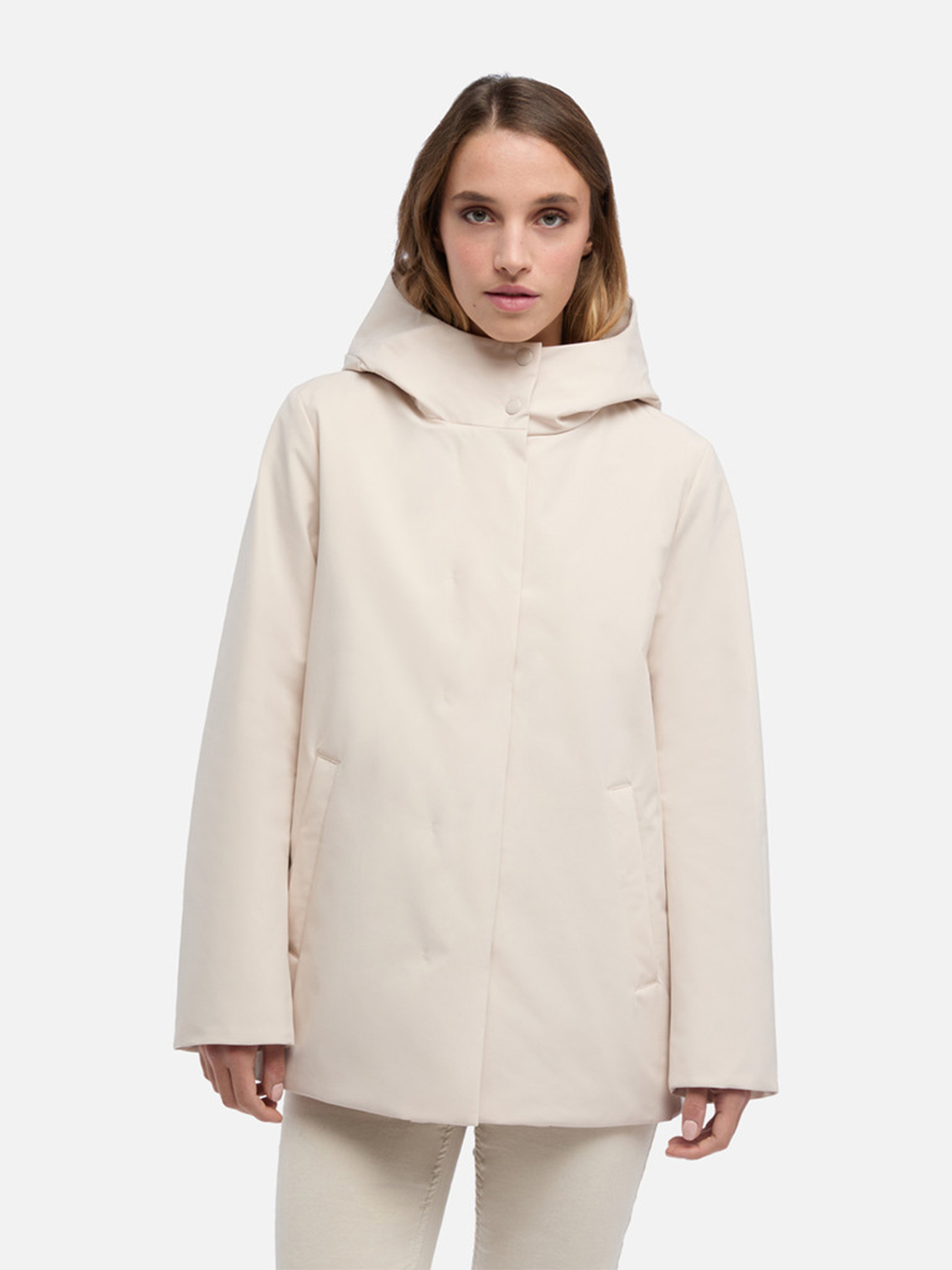 Parka Acolchoada de Gola Alta com Capuz