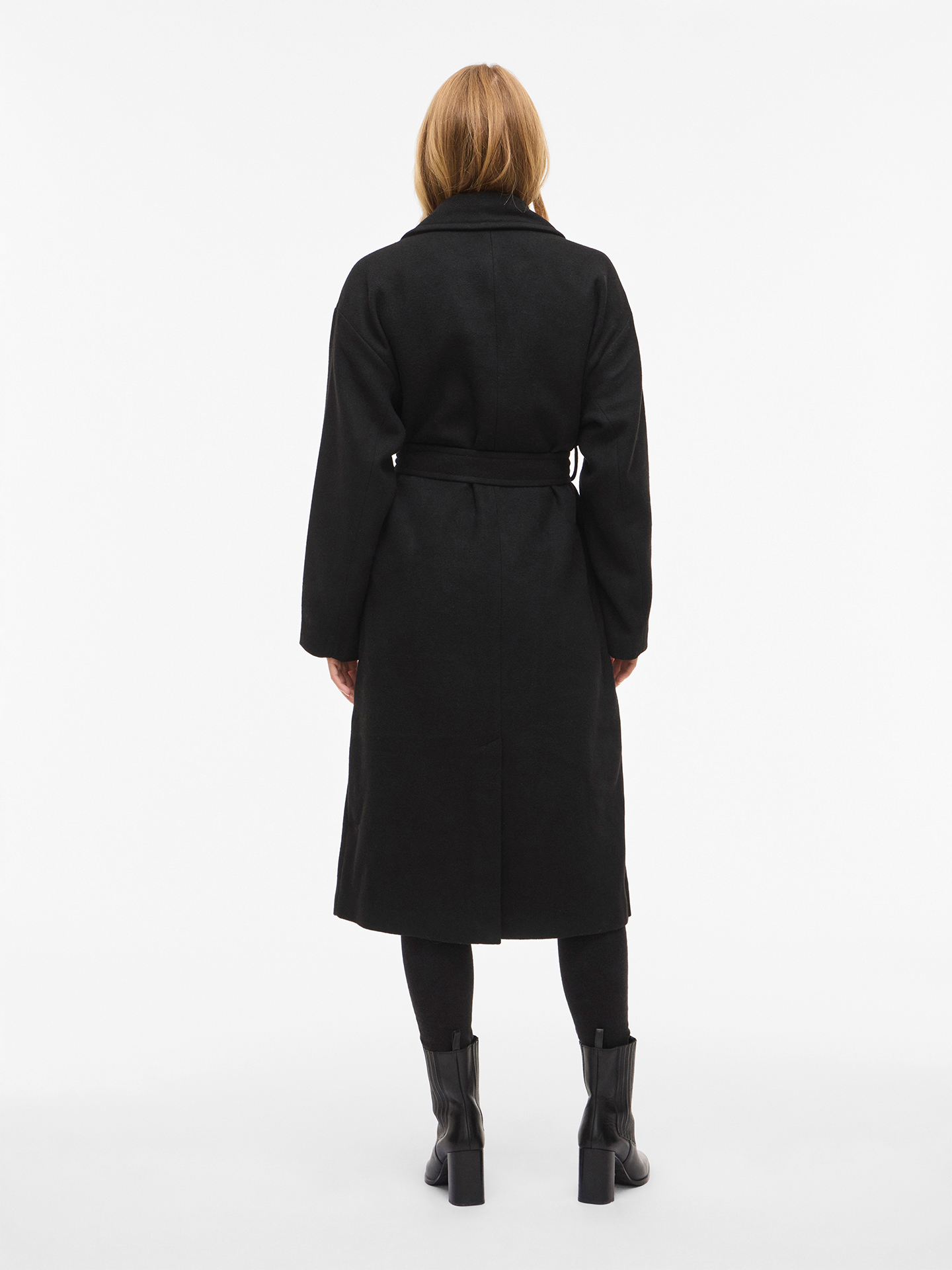 Sobretudo Comprido com Gola de Lapela