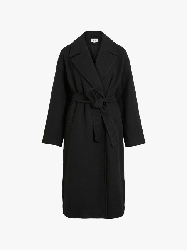 Sobretudo Comprido com Gola de Lapela