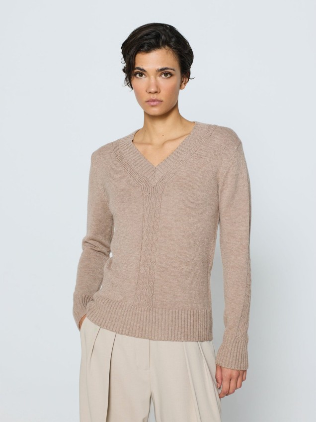 Camisola de Malha com Detalhe Trançado