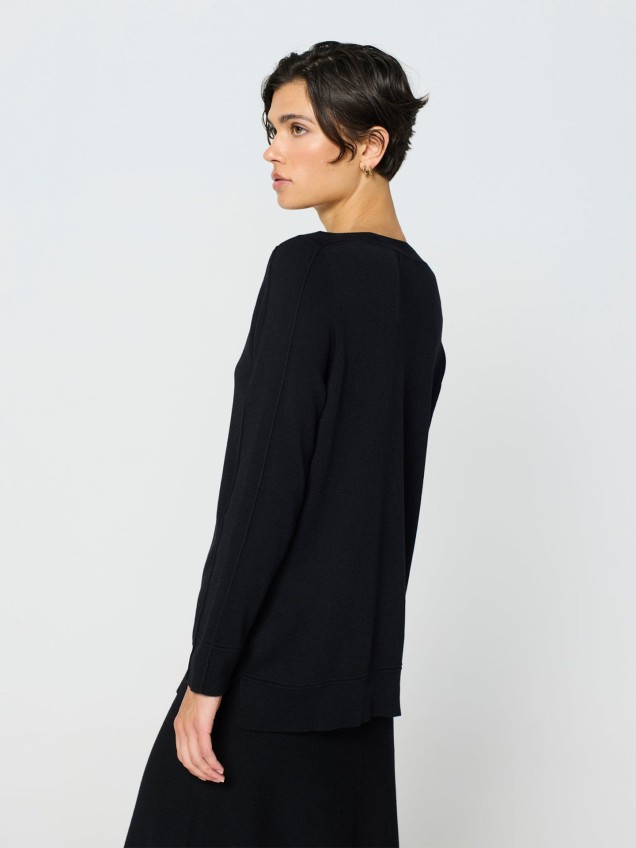 Camisola de Malha com Gola Barco