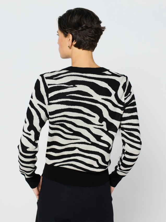 Camisola de Malha com Padrão Zebra