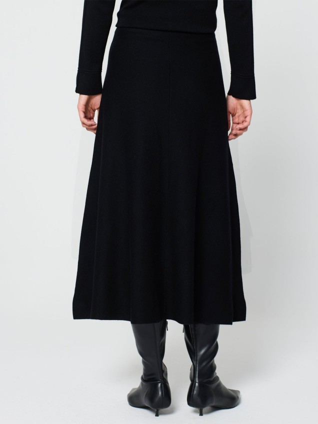 Saia Midi Evasé em Malha