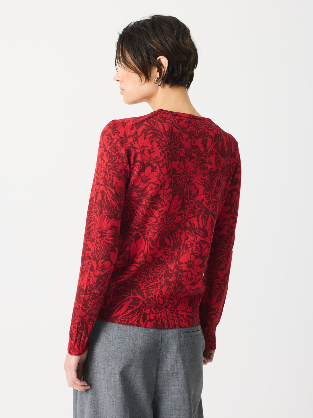 Camisola de Malha com Padr�o Floral