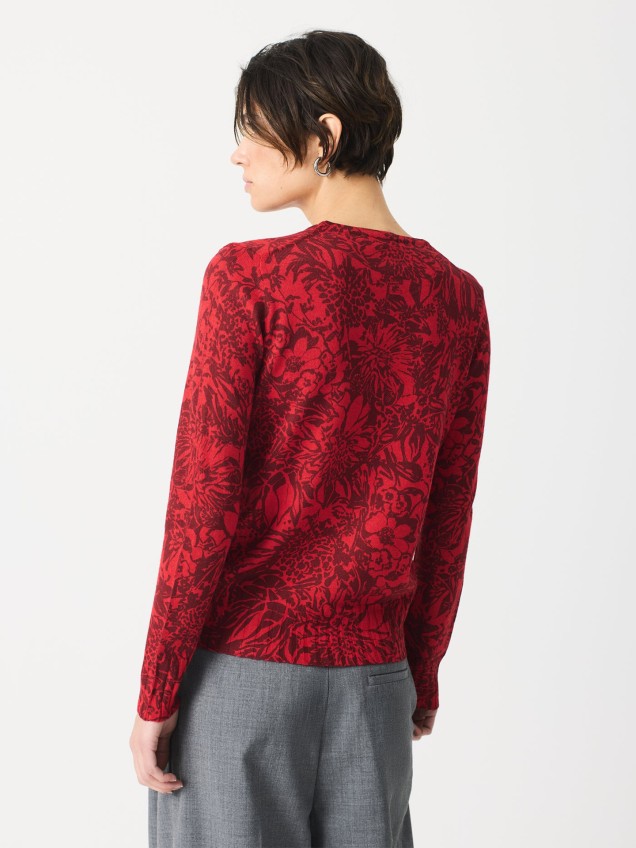 Camisola de Malha com Padrão Floral