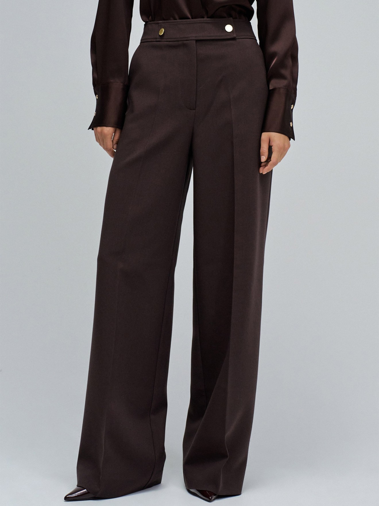 Calças de Cintura Alta e Perna Wide