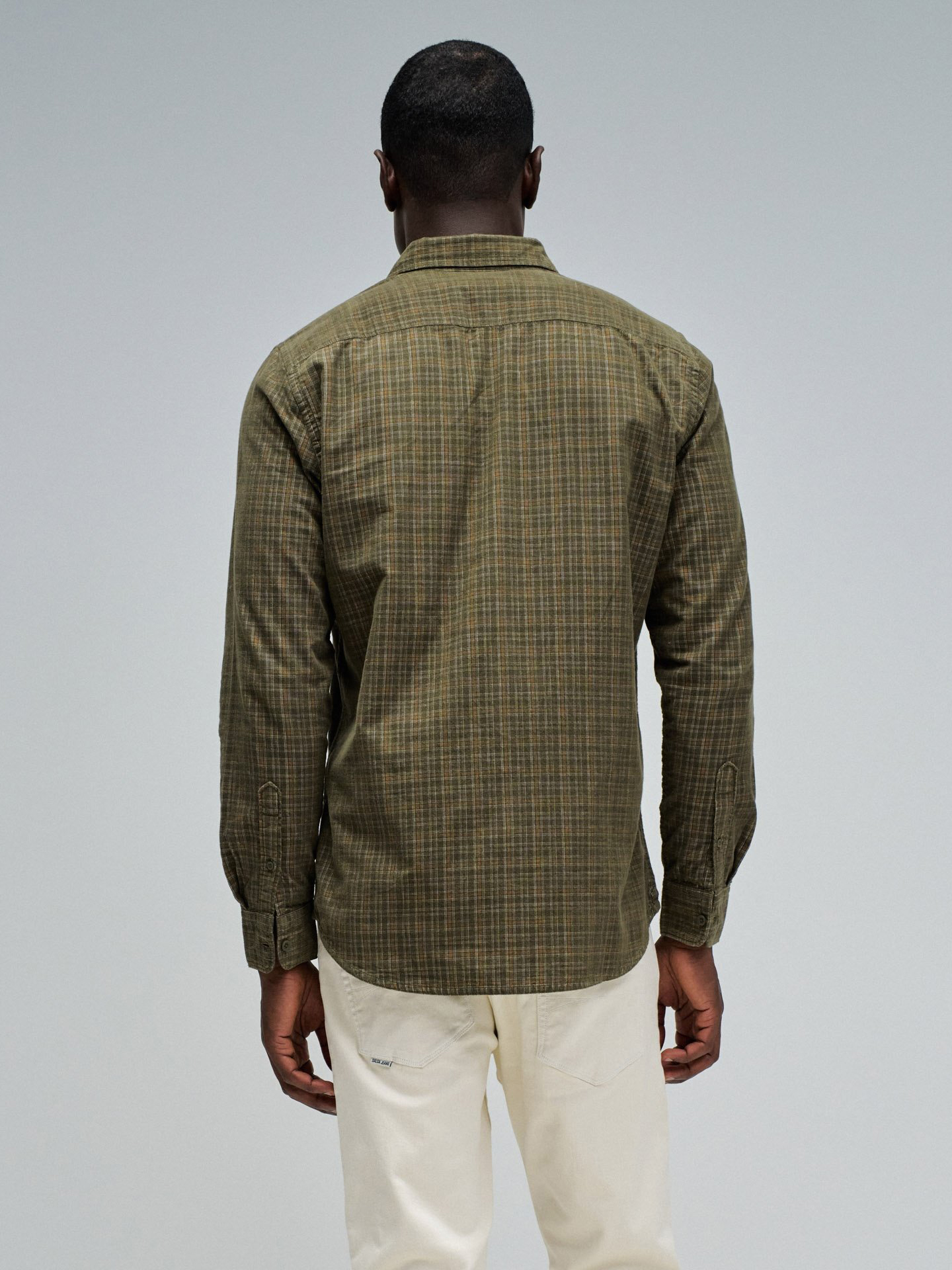 Camisa de Bombazina com Padrão Xadrez