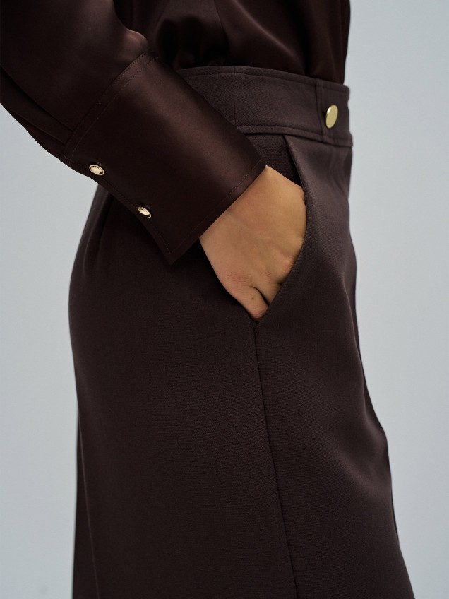 Calças de Cintura Alta e Perna Wide