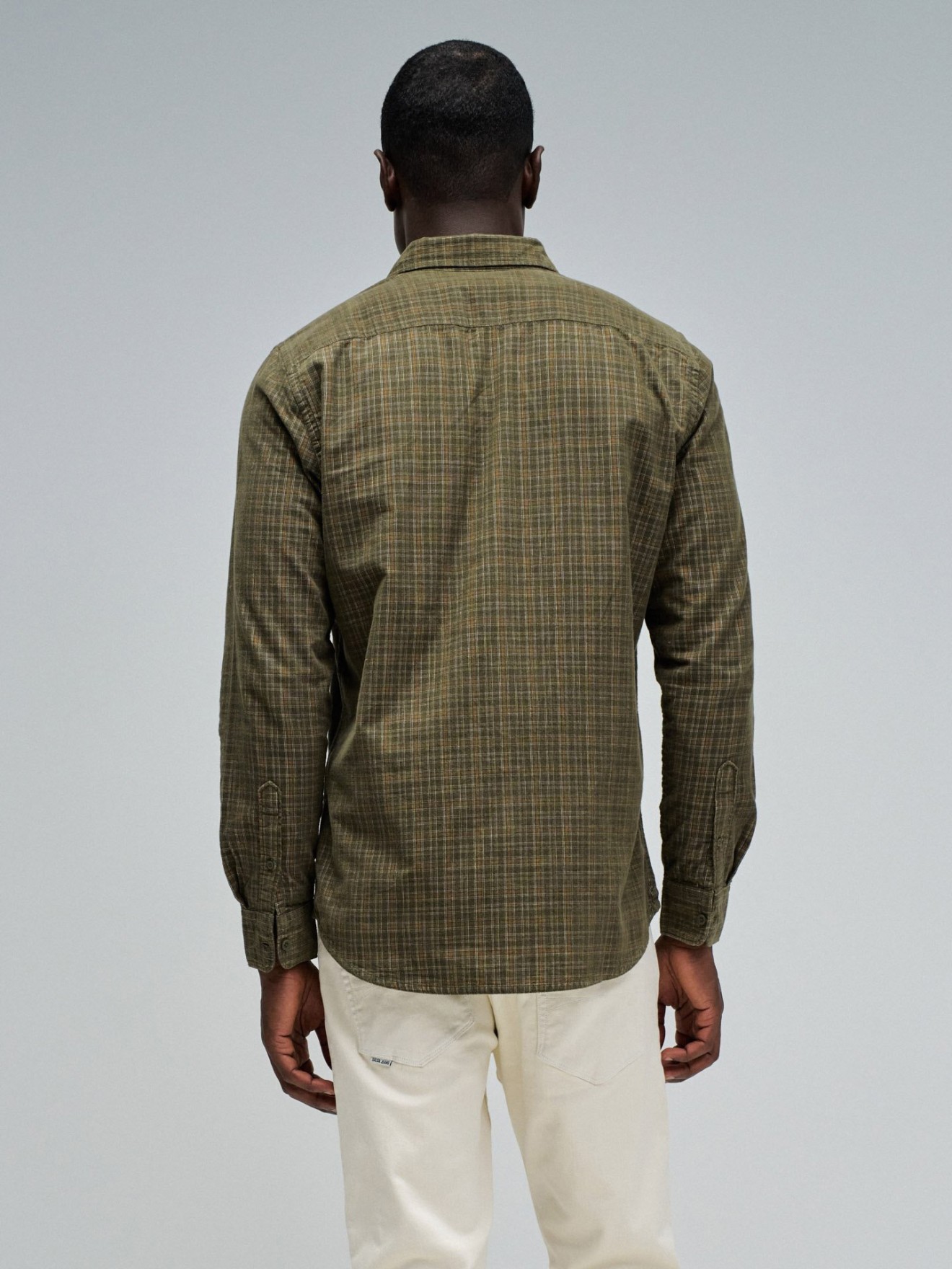 Camisa de Bombazina com Padrão Xadrez