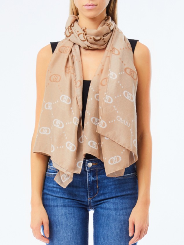 Echarpe com Monograma Estampado