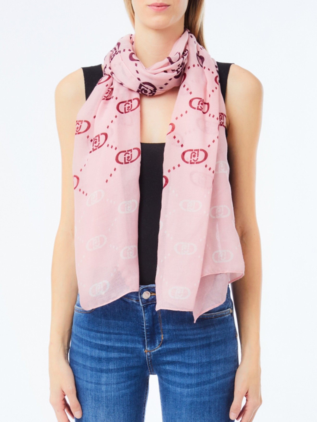 Echarpe com Monograma Estampado