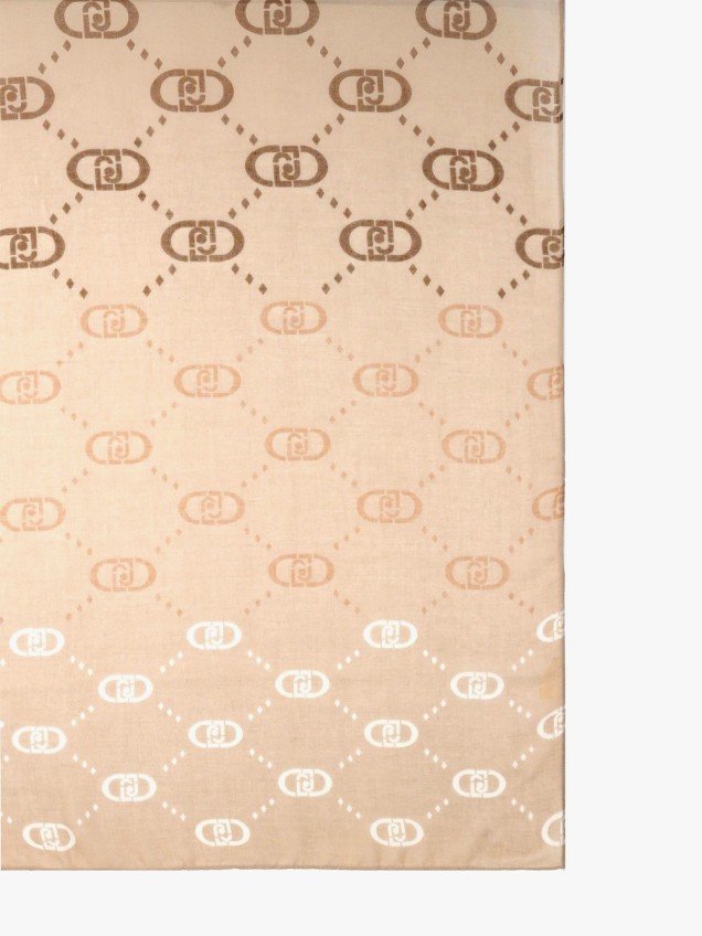 Echarpe com Monograma Estampado