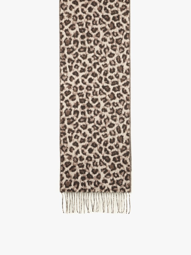 Cachecol Padr�o Leopardo e Franjas