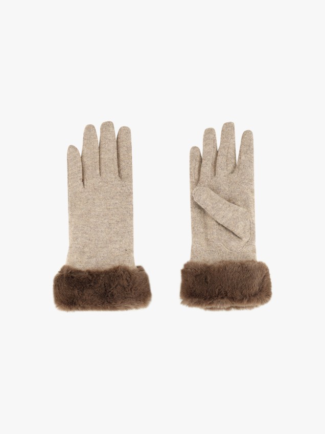 Luvas de Malha com Pelo Sintético