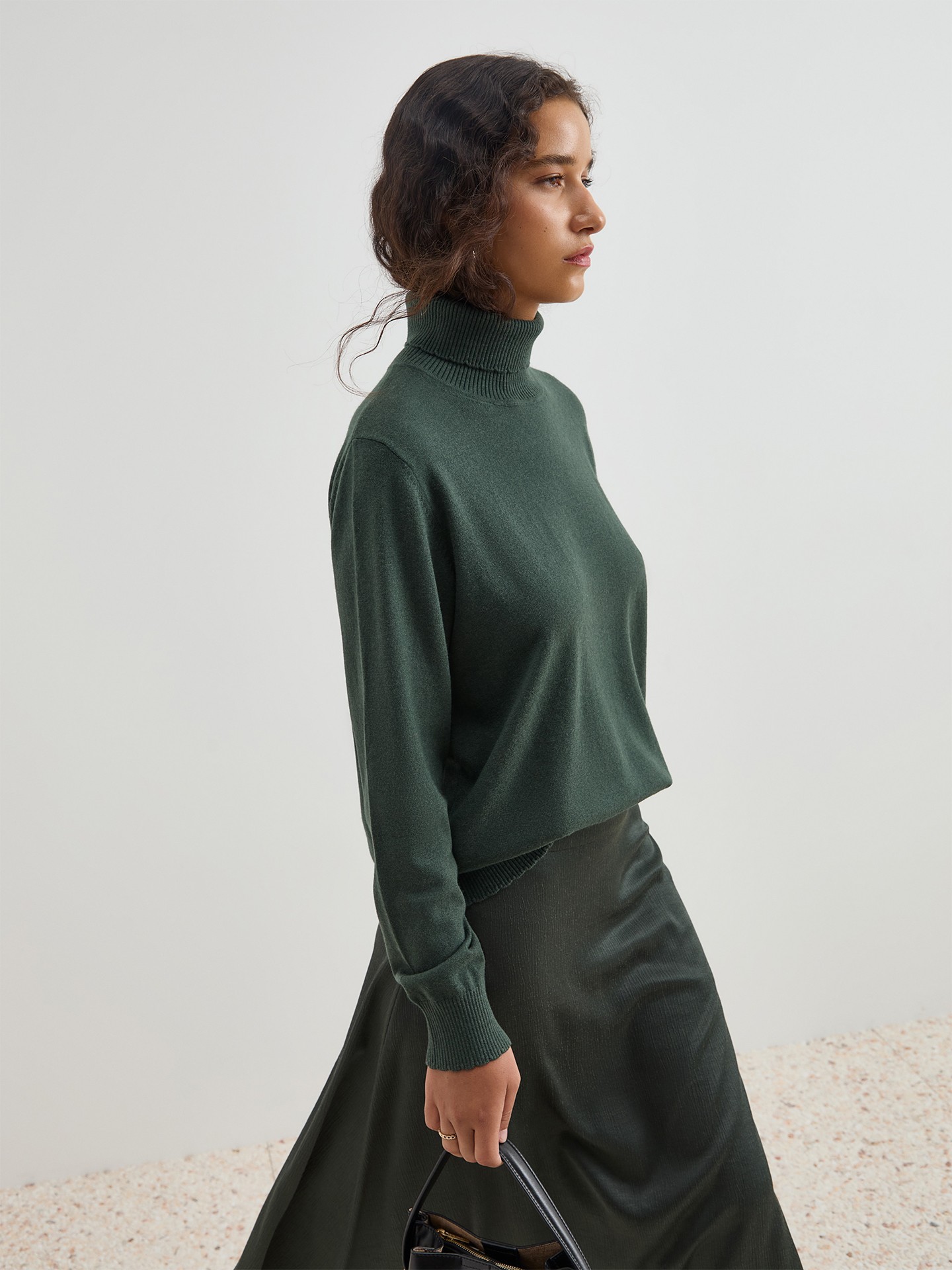 Camisola Gola Alta em Lã