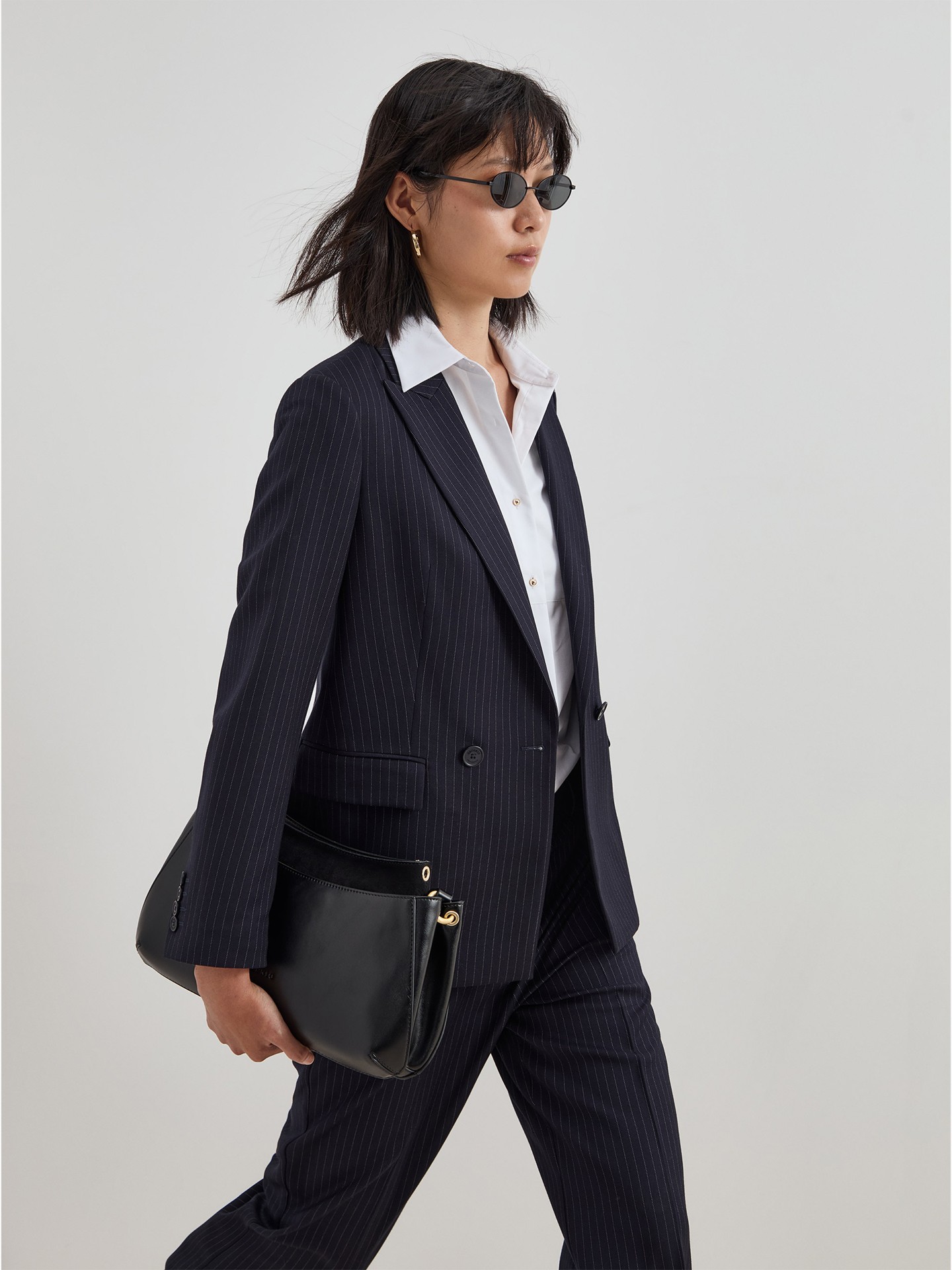 Blazer com Padrão de Riscas