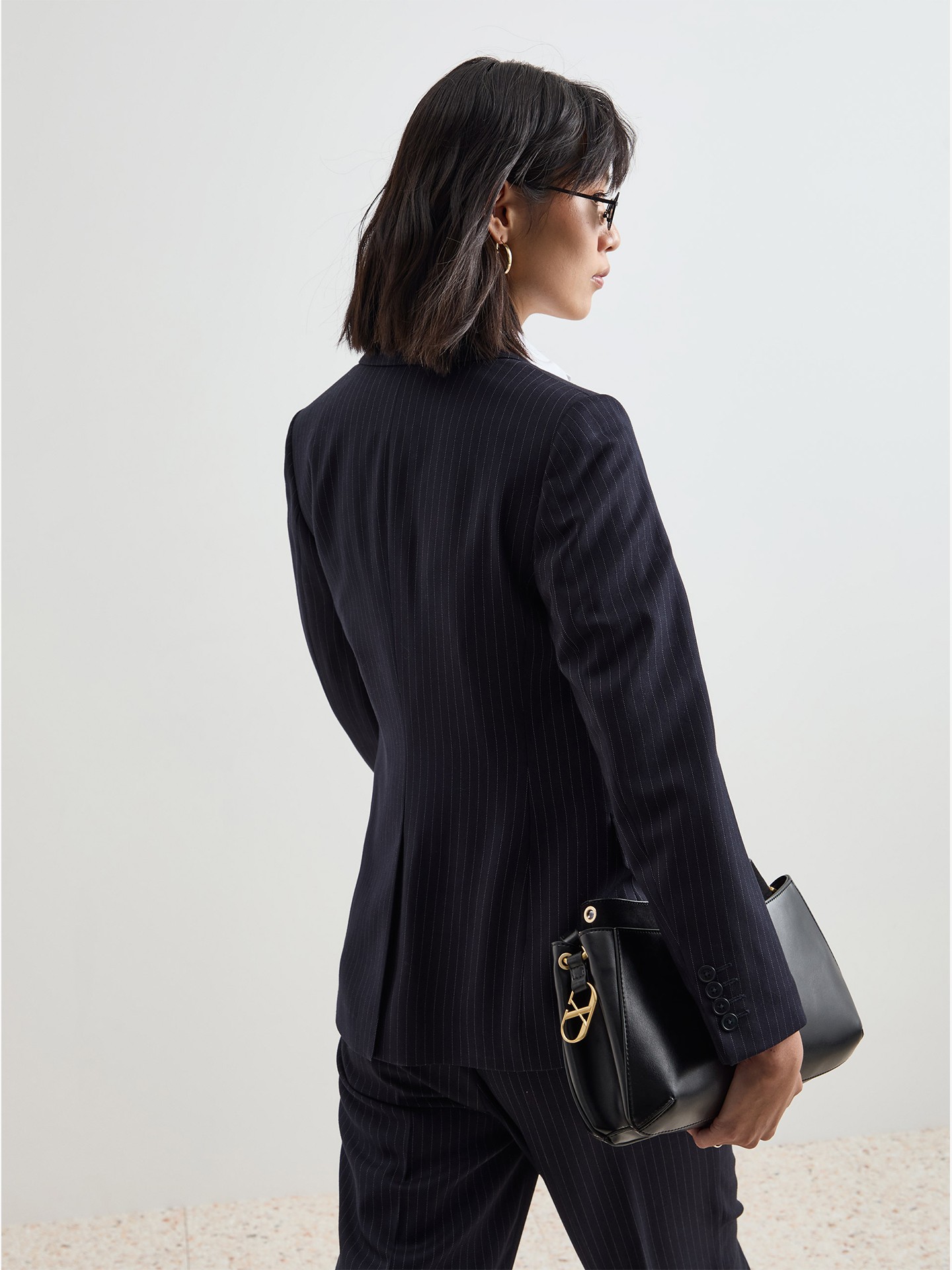 Blazer com Padrão de Riscas