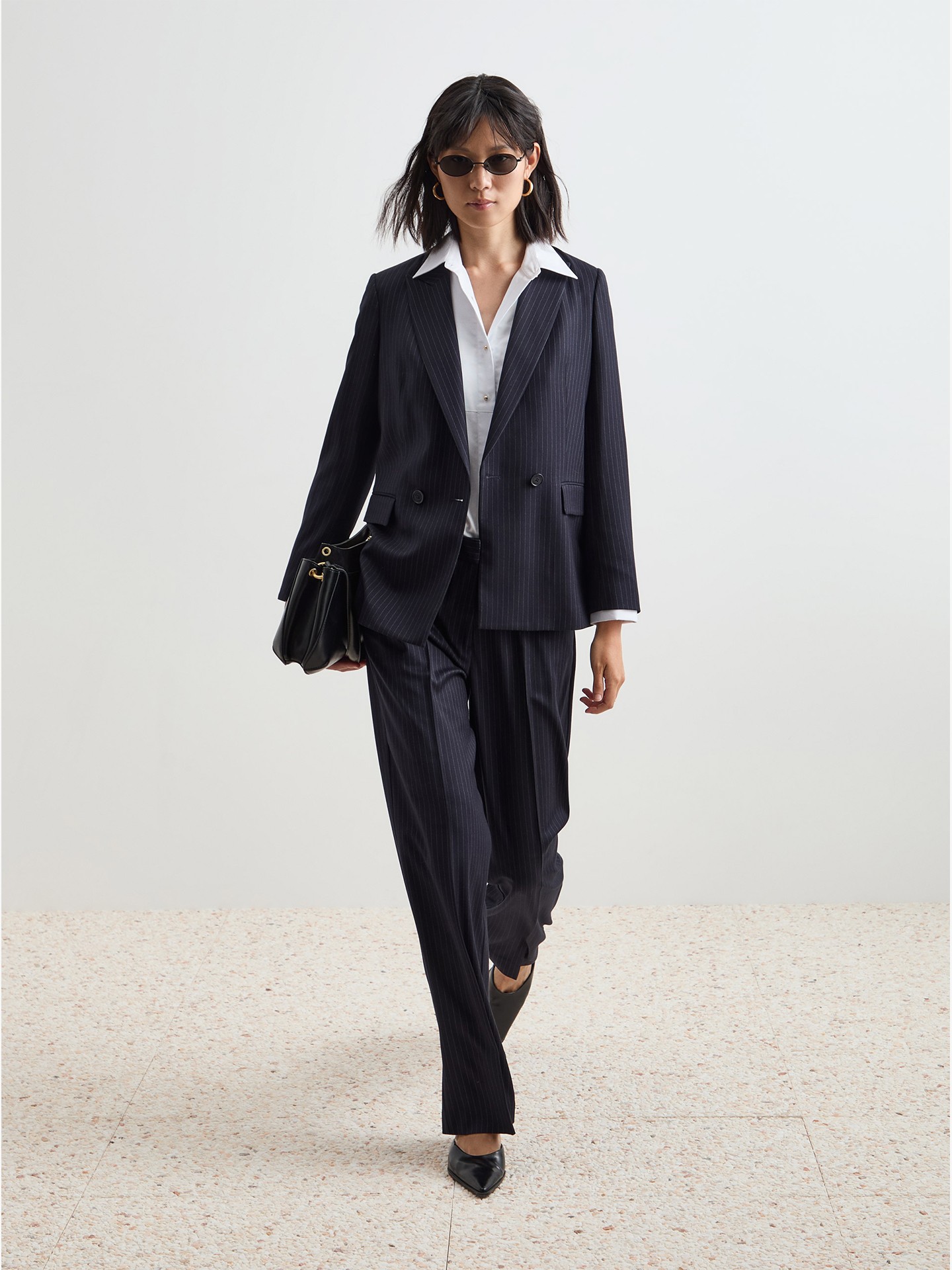 Blazer com Padrão de Riscas