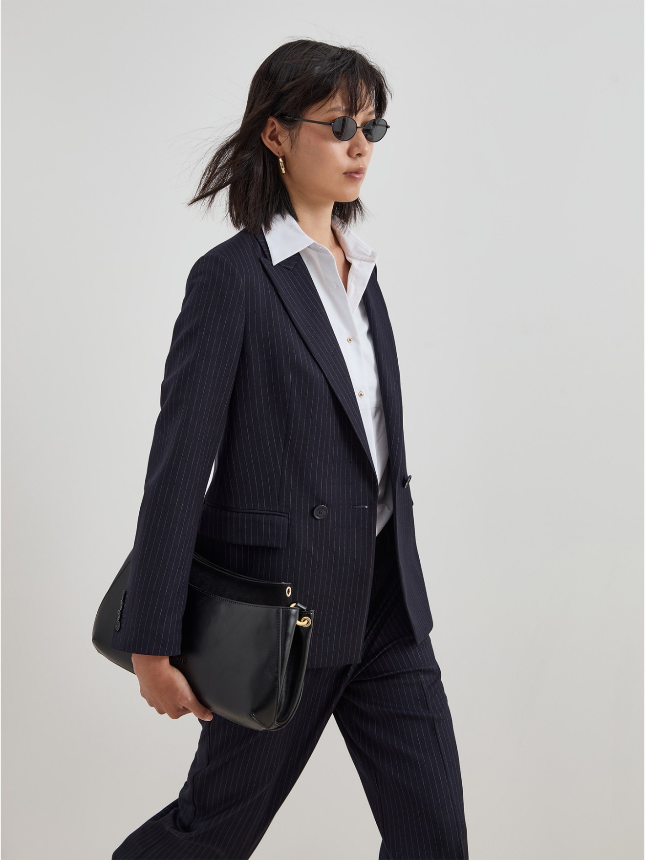 Blazer com Padrão de Riscas