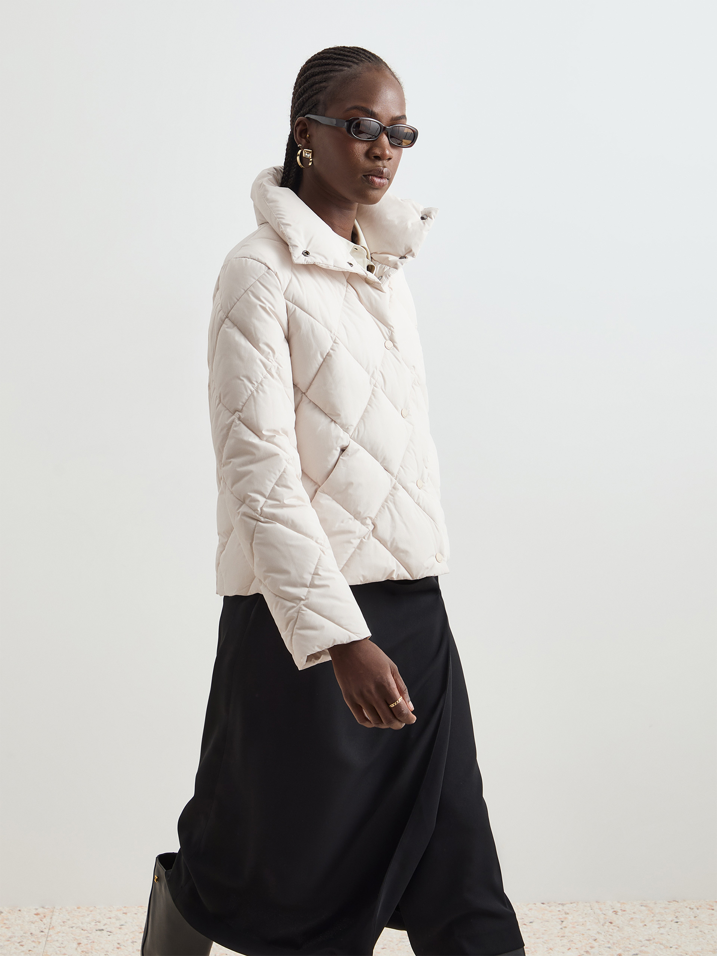 Blusão Acolchoado com Gola Alta