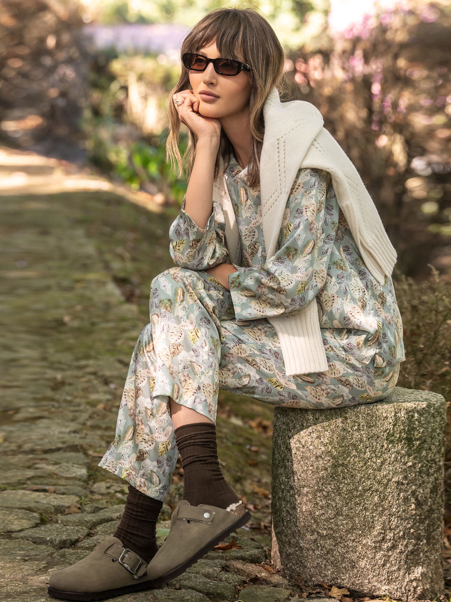 Camisola de Malha com Padrão Losango