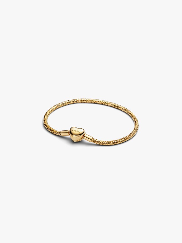 Pulseira Malha Snake Facetada Fecho Coração