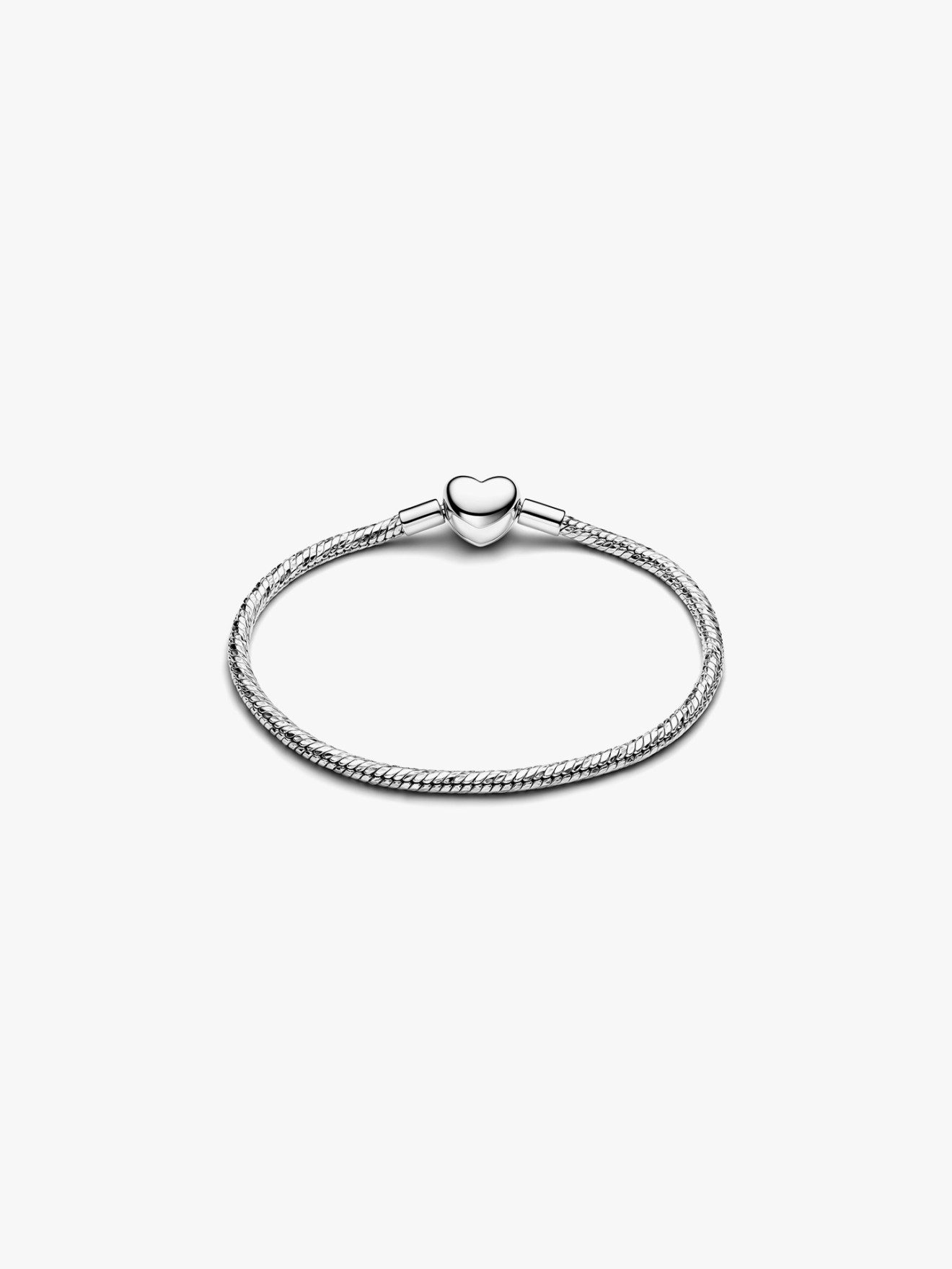 Pulseira Malha Snake Facetada e Fecho de Coração