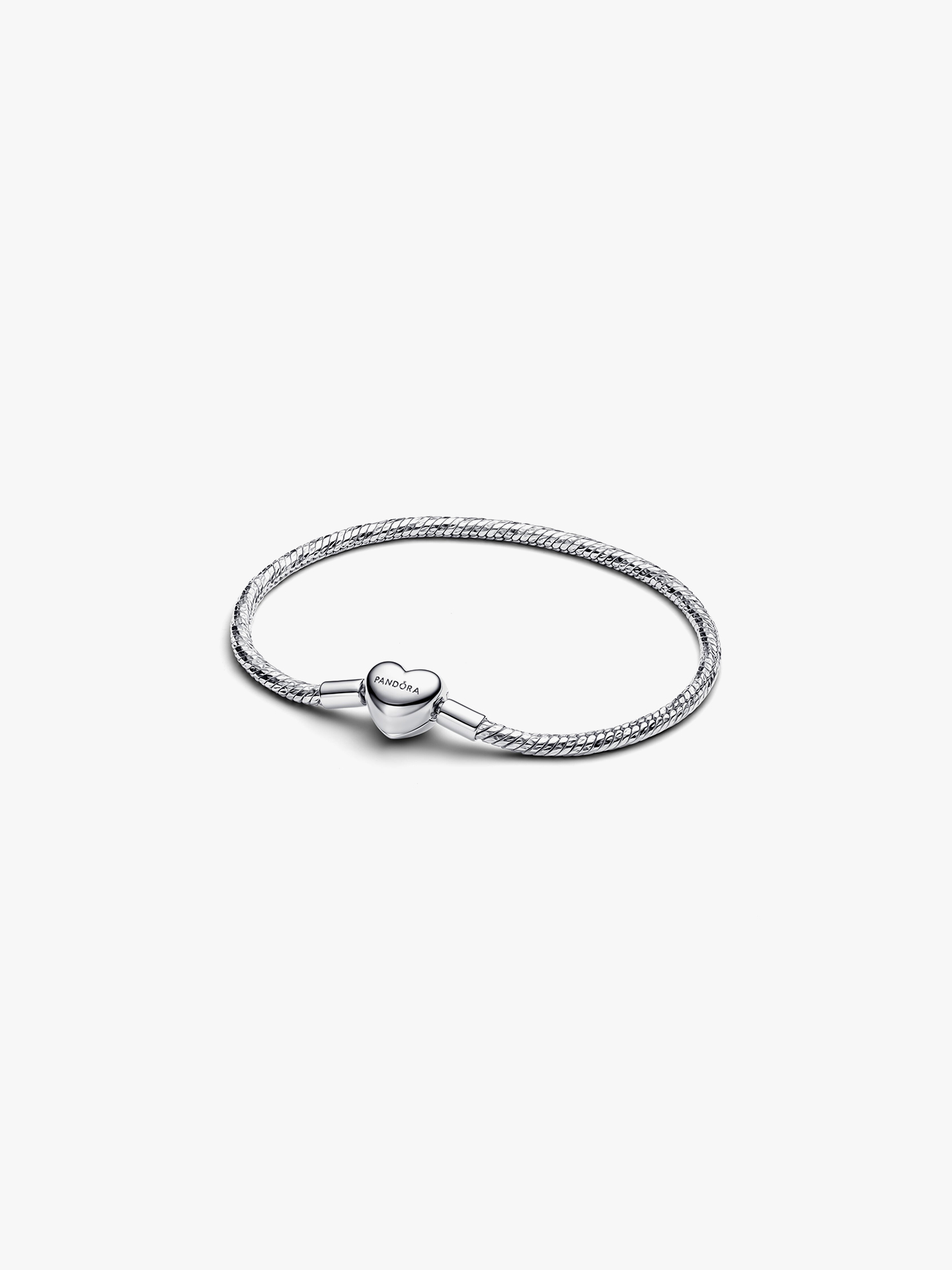 Pulseira Malha Snake Facetada e Fecho de Coração