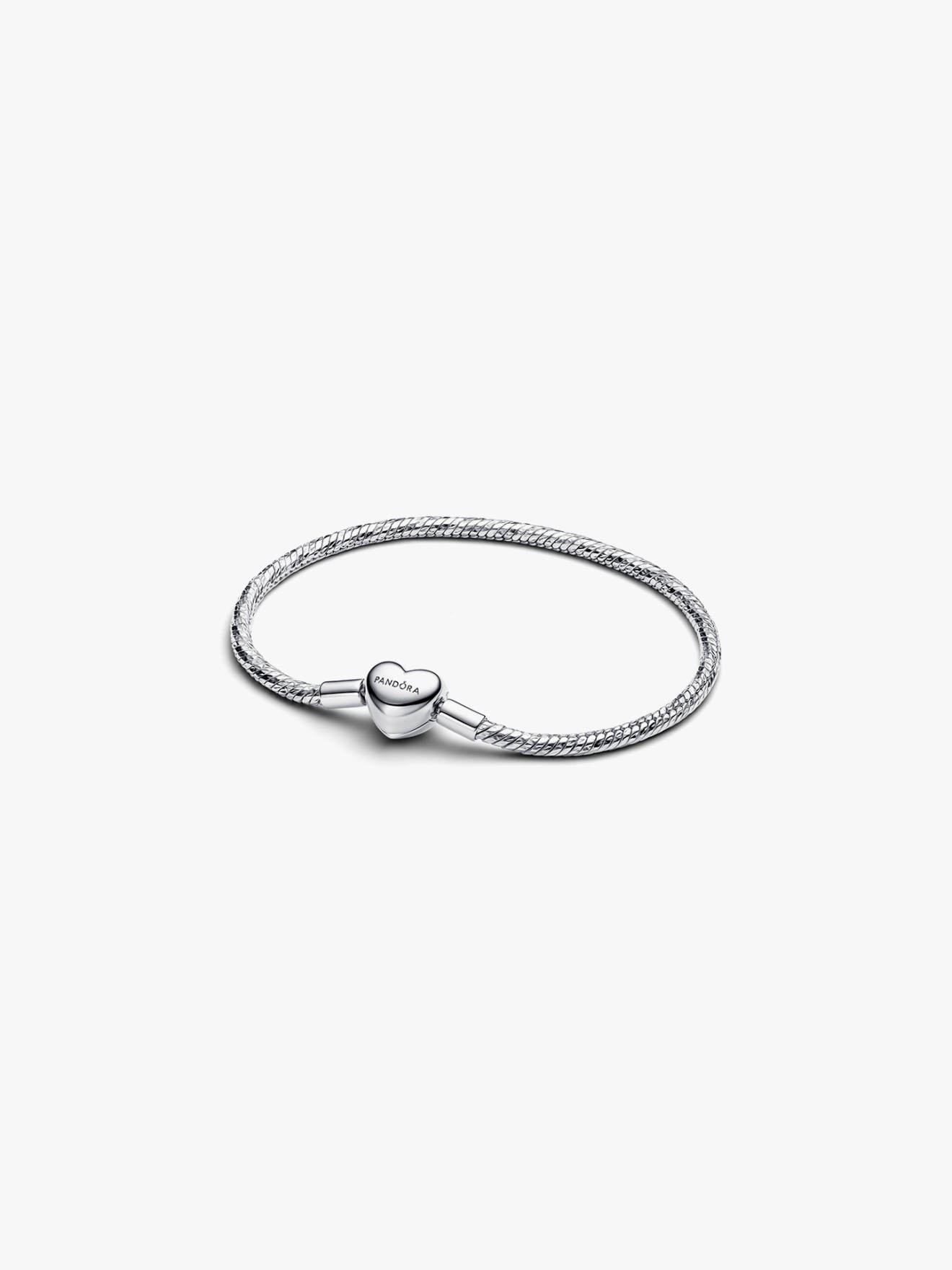 Pulseira Malha Snake Facetada e Fecho de Coração