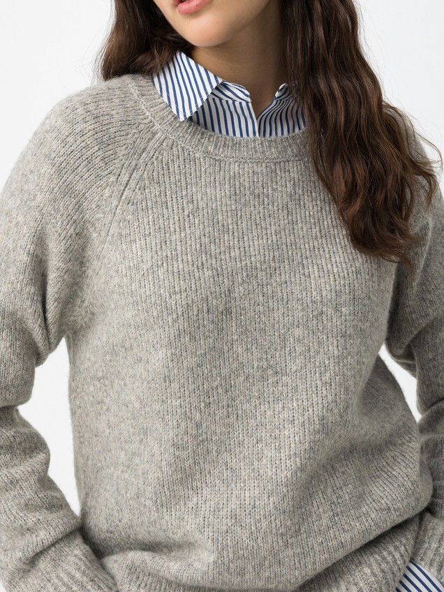 Camisola de Malha com Manga Raglan