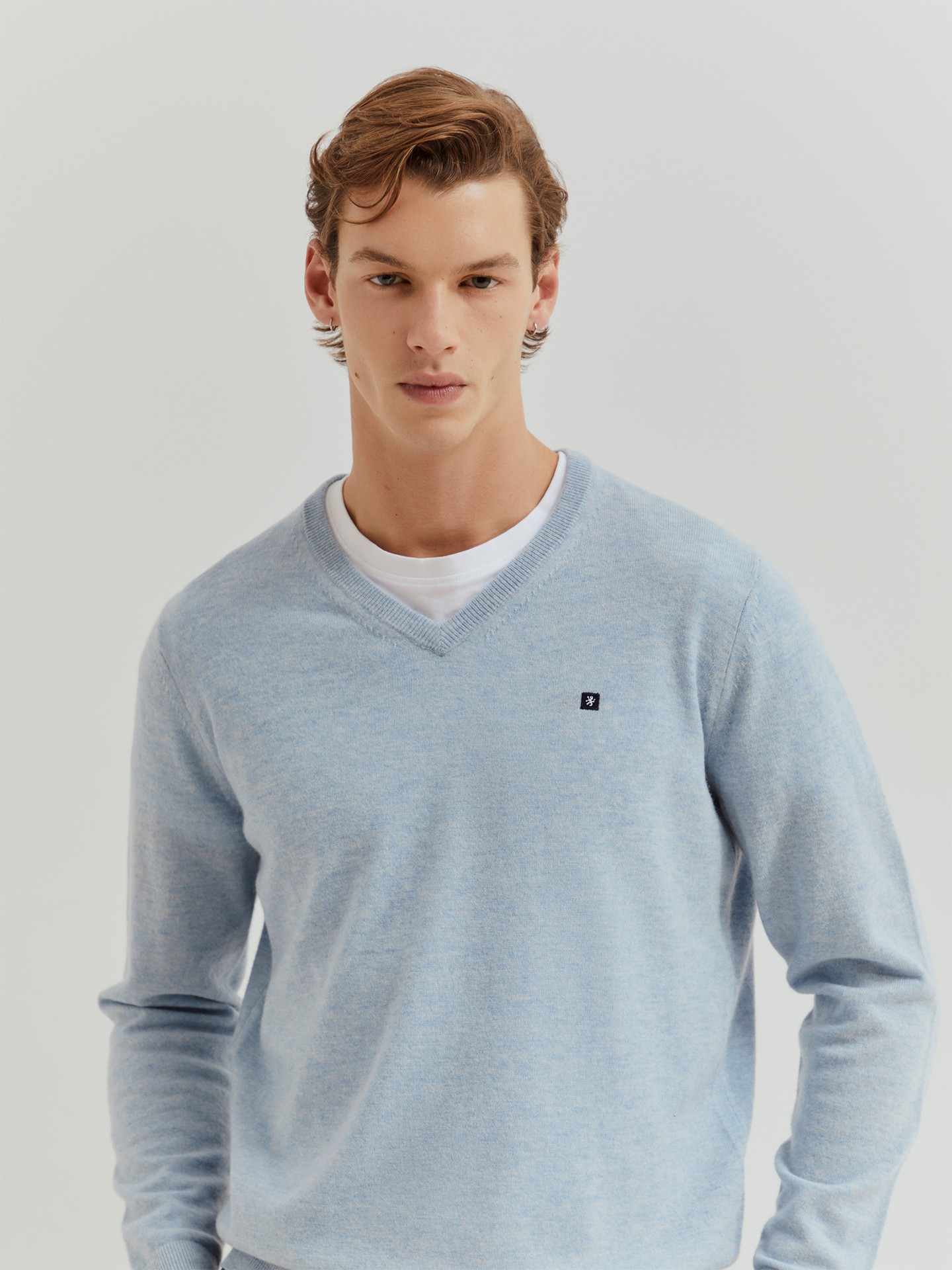 Pullover de Malha com Decote em V