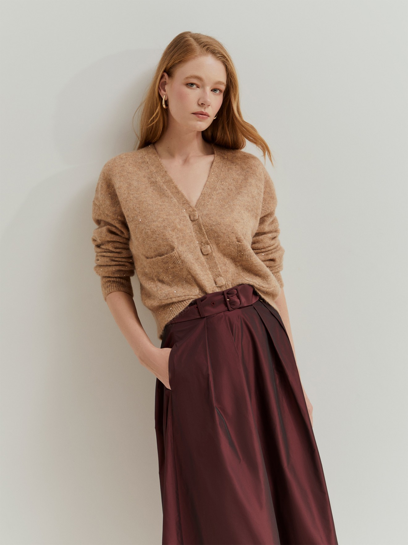 Casaco de Malha com Decote em V