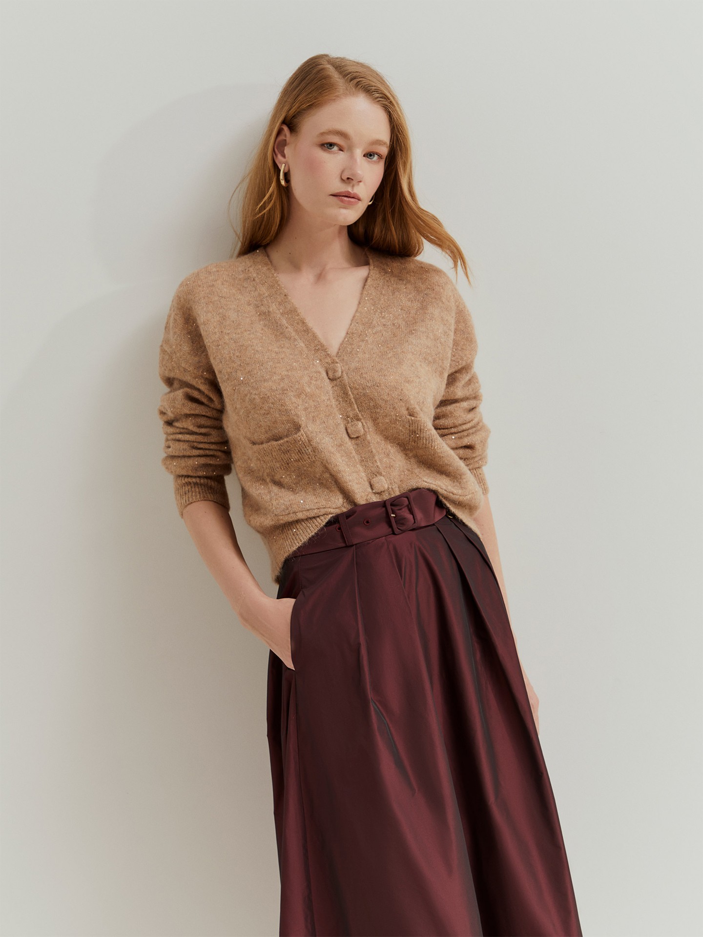 Casaco de Malha com Decote em V