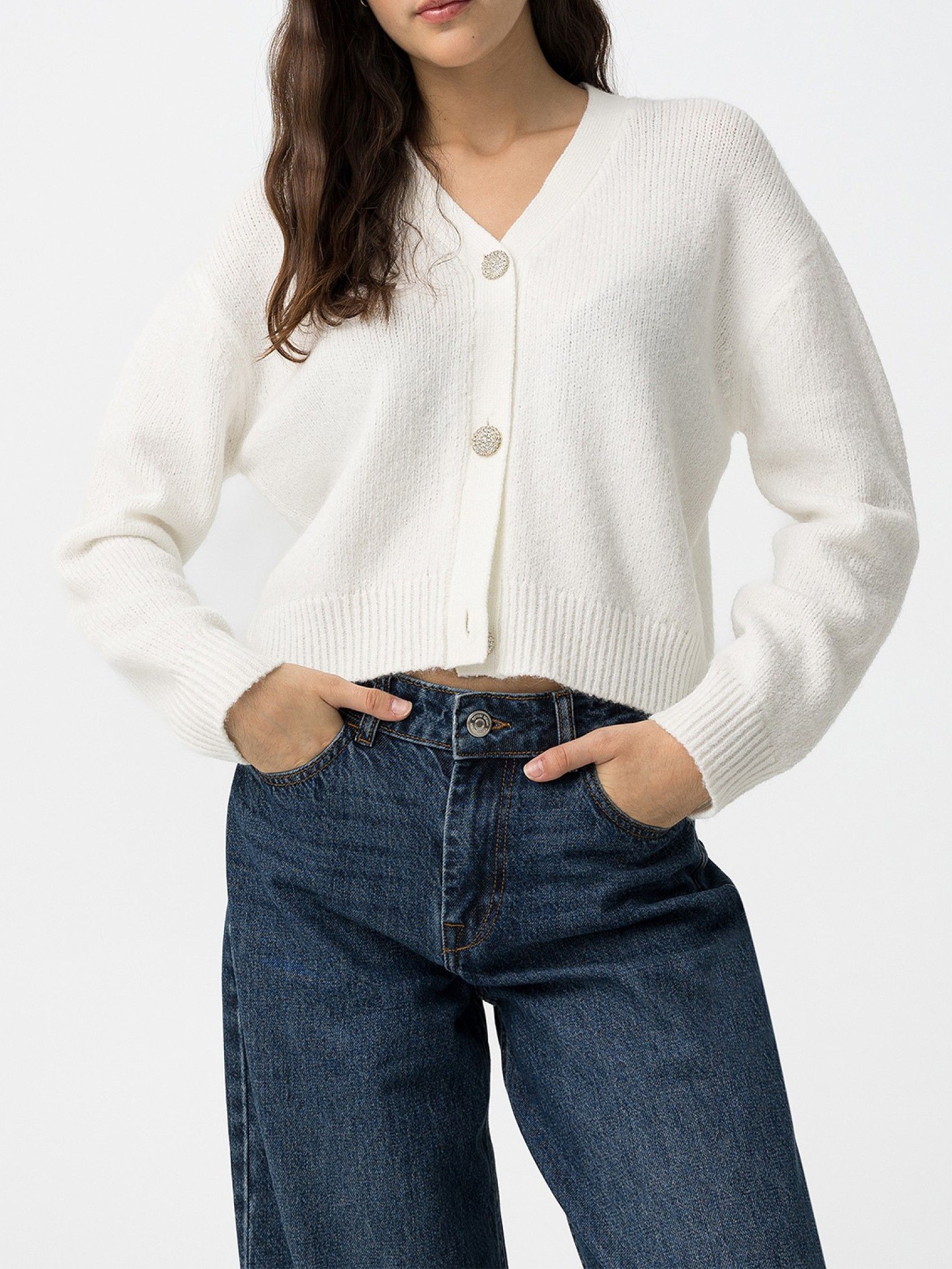 Casaco de Malha com Decote em V