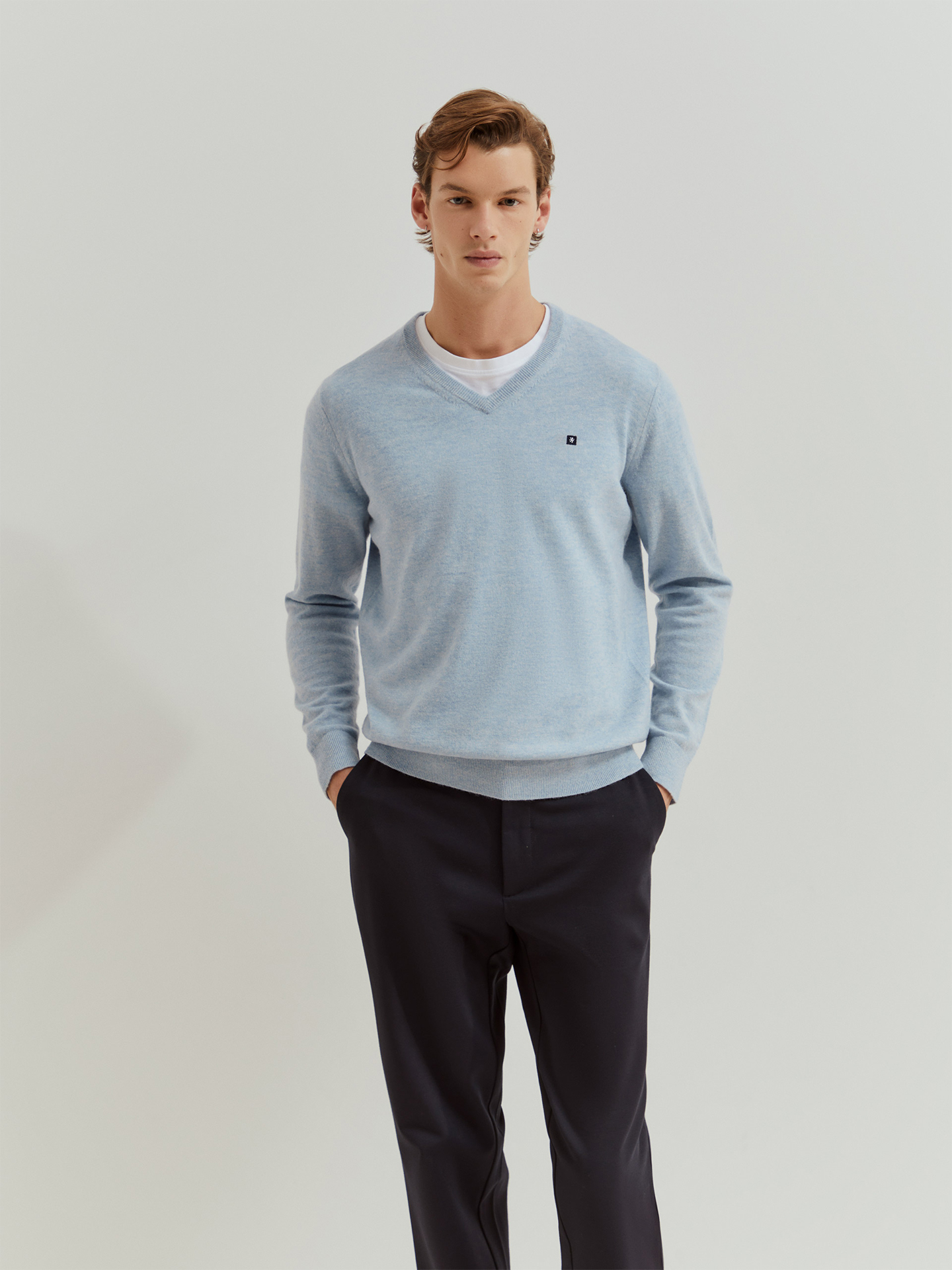 Pullover de Malha com Decote em V