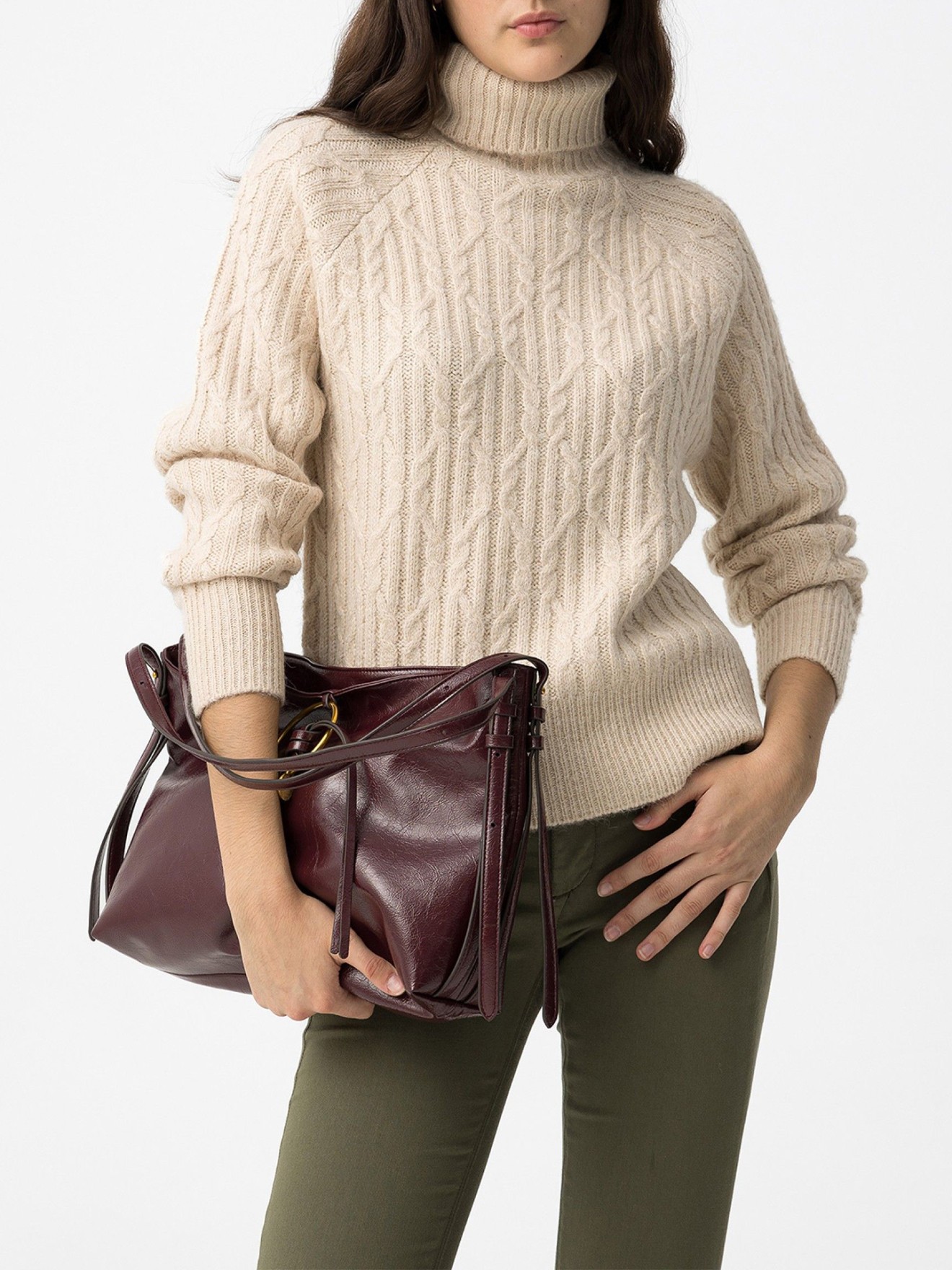 Camisola de Malha com Gola Alta