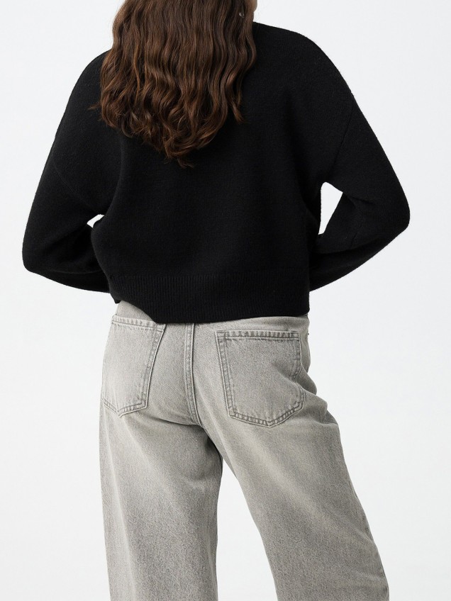 Camisola de Malha com Gola Alta