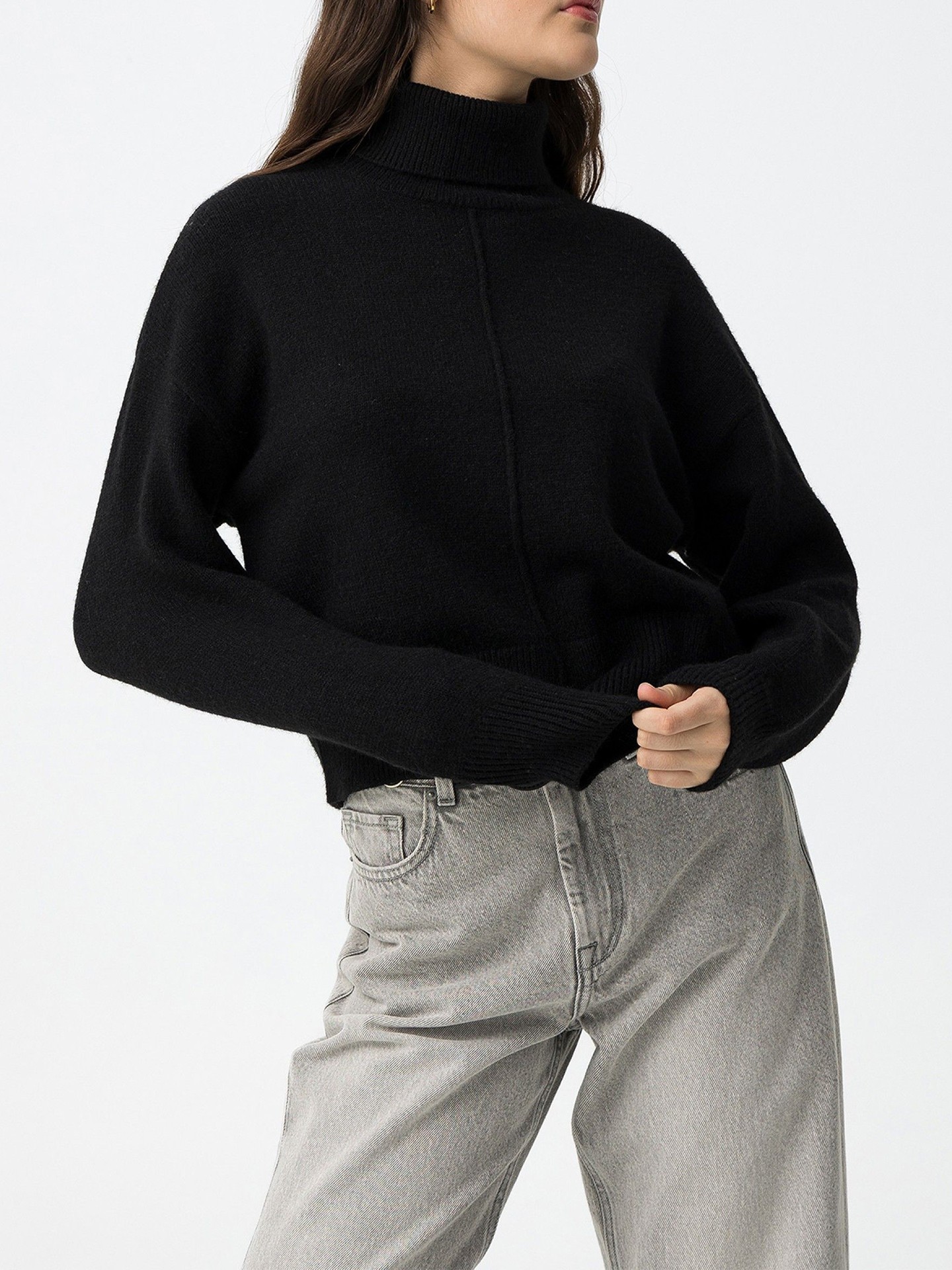 Camisola de Malha com Gola Alta