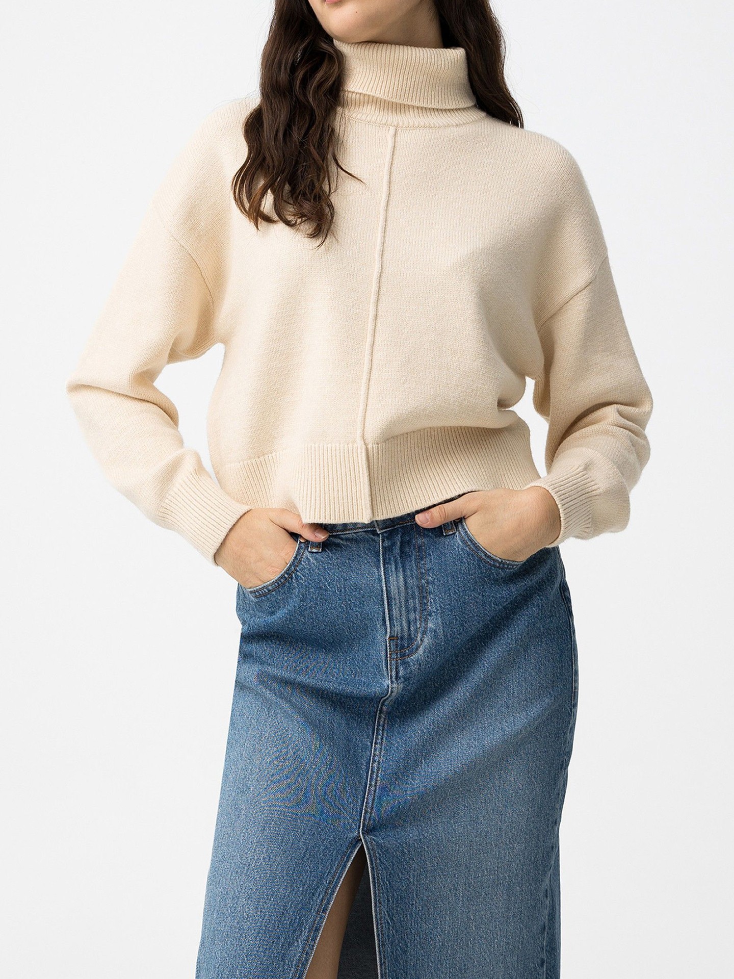 Camisola de Malha com Gola Alta