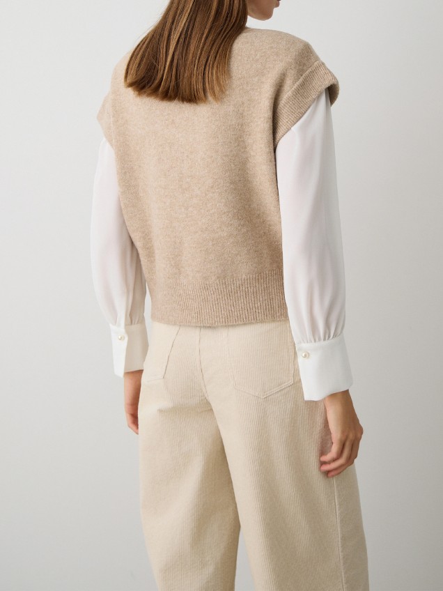 Camisola de Malha com Aplicações de Cristais