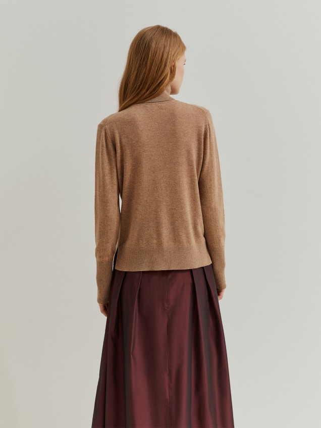 Camisola de Gola Alta em Lã