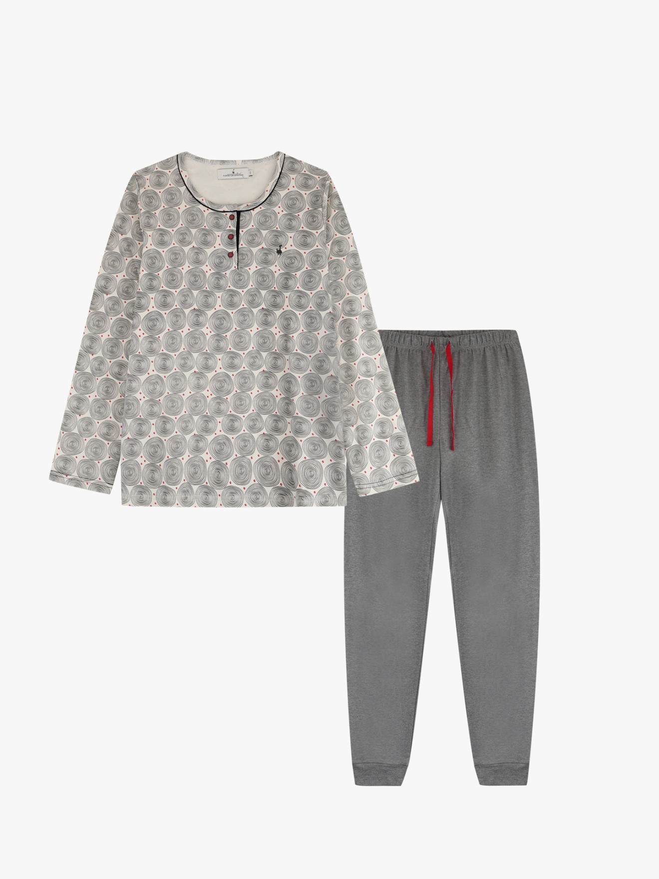 Pijama Estampado com Calças Lisas