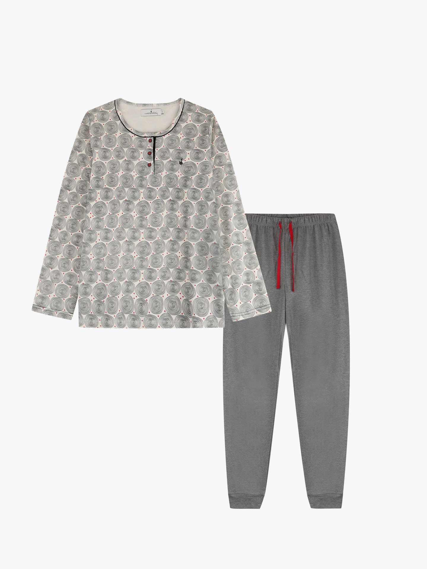 Pijama Estampado com Calças Lisas