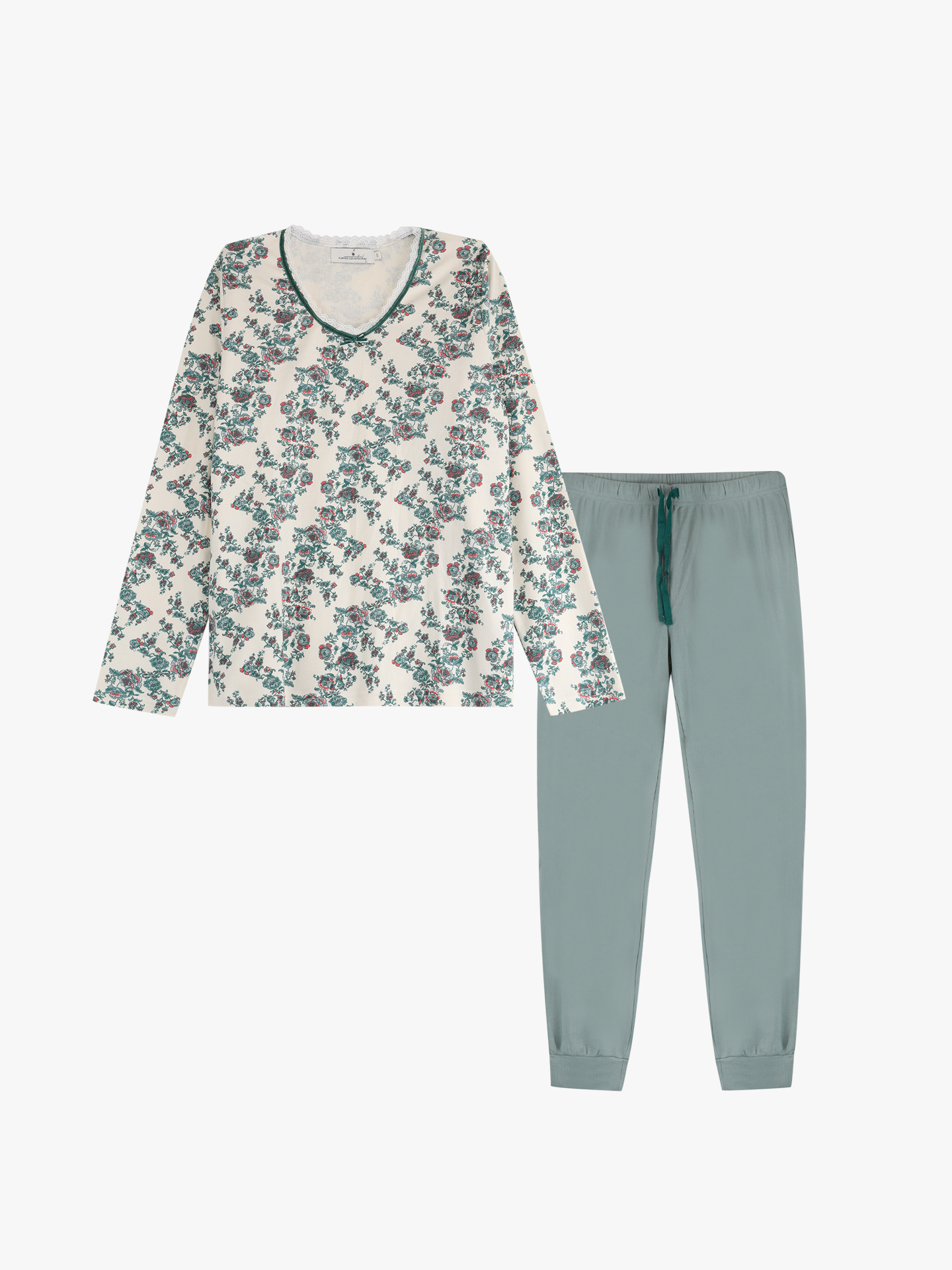 Pijama Estampado com Calças Lisas