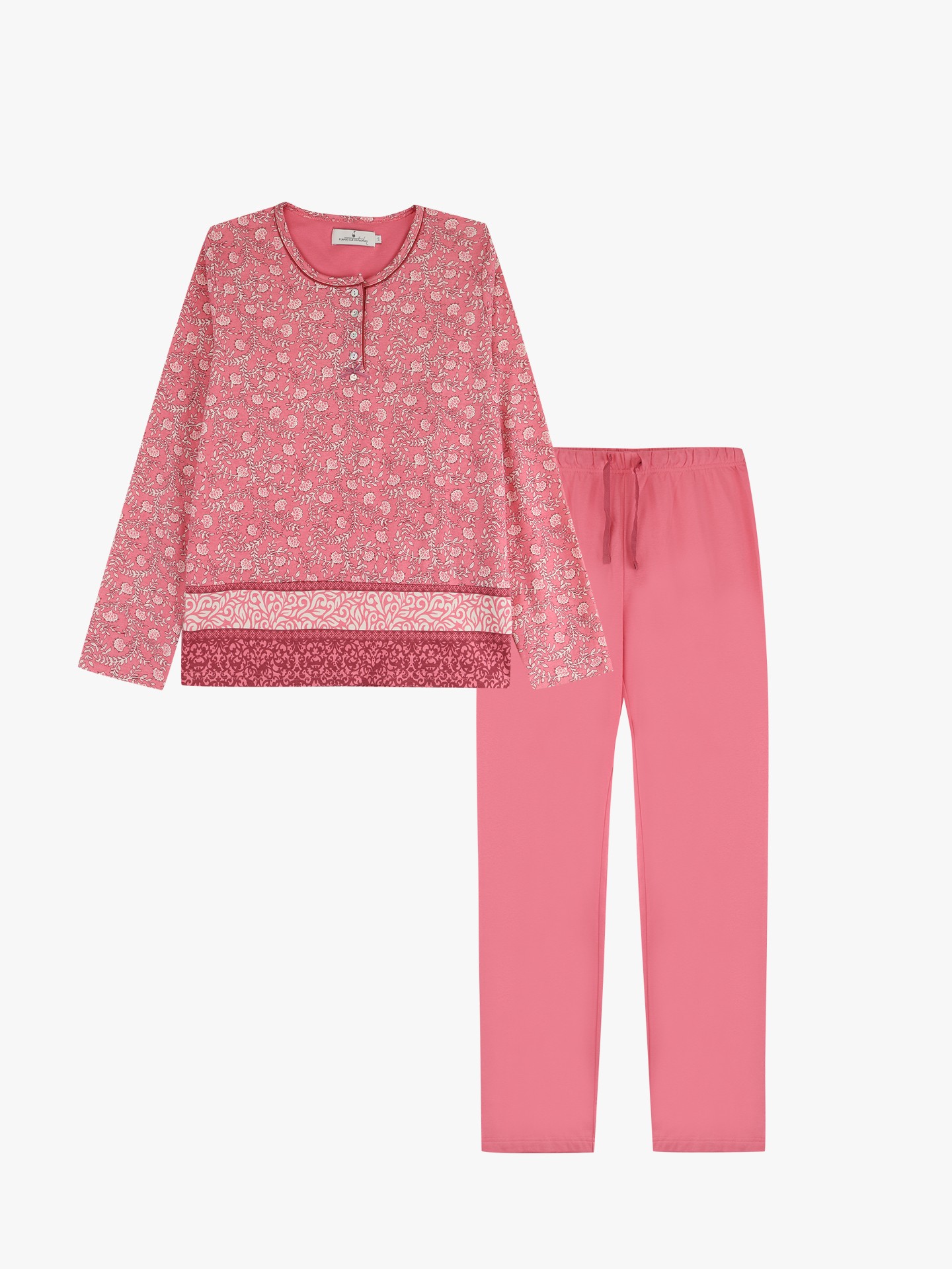 Pijama Estampado com Calças Lisas