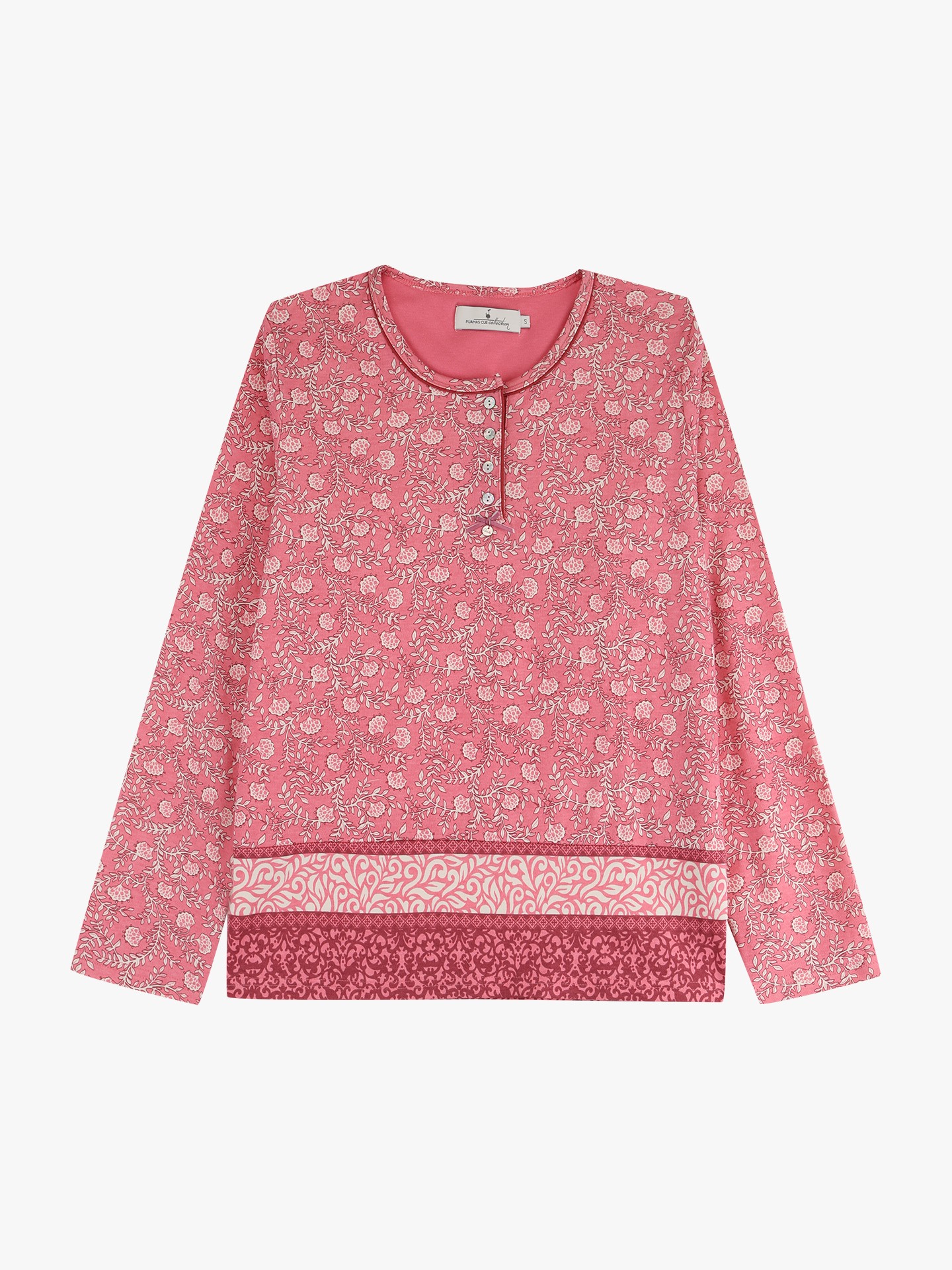 Pijama Estampado com Calças Lisas