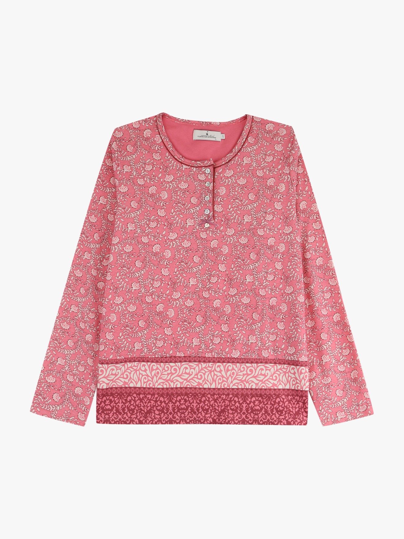 Pijama Estampado com Calças Lisas