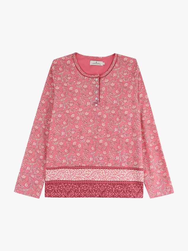 Pijama Estampado com Calças Lisas