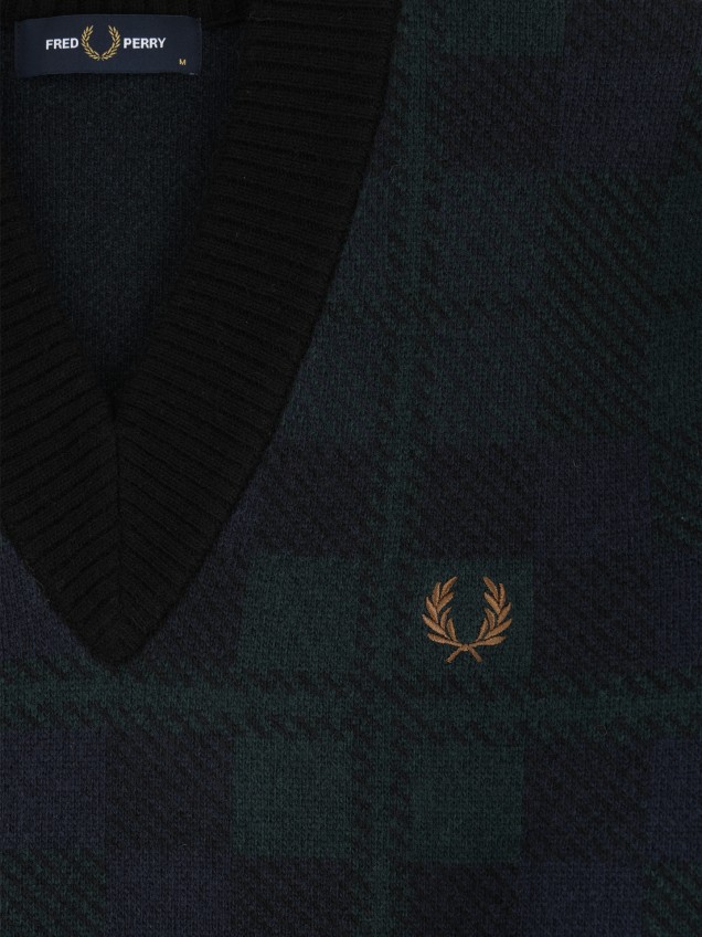 Camisola de Malha com Padrão Tartan K1554