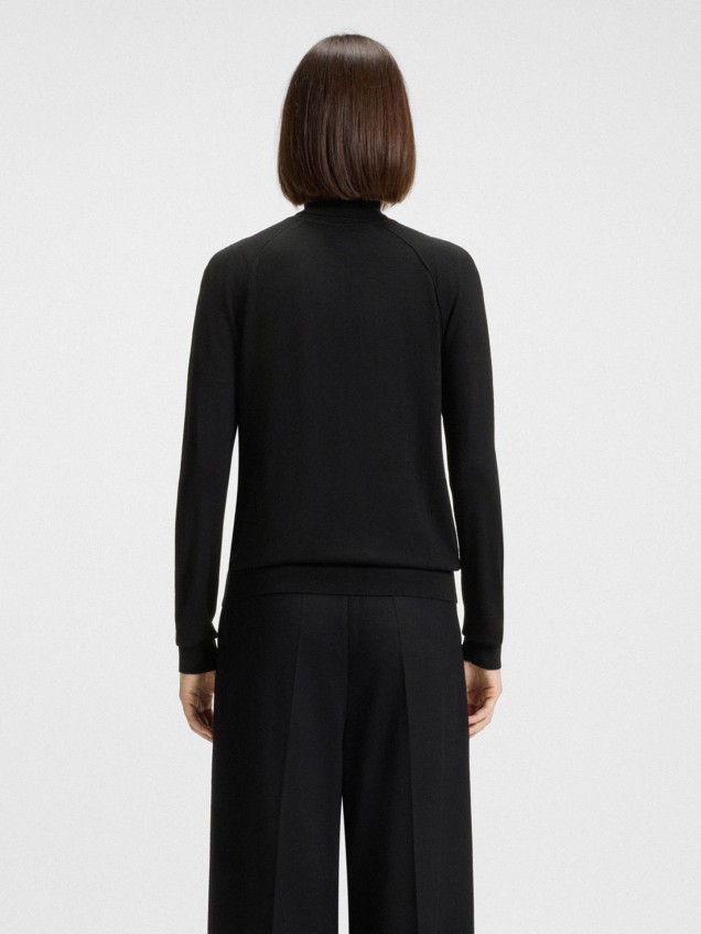 Camisola de Lã com Gola Alta Enrolada